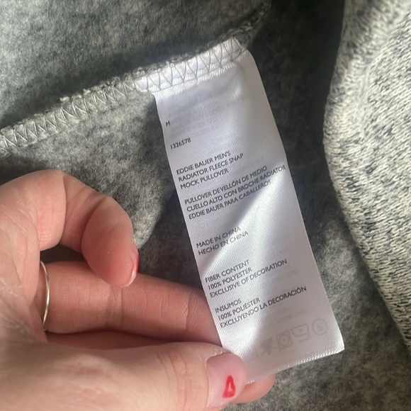 NWT Eddie Bauer Men's Radiator Fleece Snap Mock Pullover Sweater - Picture 10 of 10